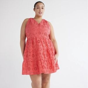 Eyelet tiered dress